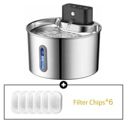 2L Wireless Smart Pet Fountain Stainless Steel Cat Dog Water Dispenser Motion Sensor Rechargeable Auto Drink Bowl( No 5V 1A Plug