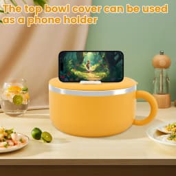 Stainless Steel Ramen Bowl Instant Noodles Bowl Cooker Portable Drain Bowl Lunch Box Kitchen Utensils Instant Noodle Partner