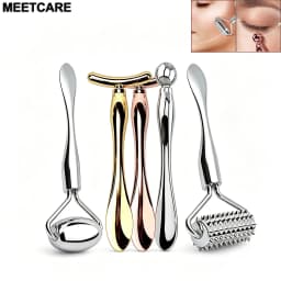 Face Eye Massage Roller Stick Eye Cream Applicator for Anti Wrinkle Dark Circles Facial Lifting Mixing Spatulas Scoop Mini Spoon