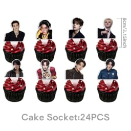 New SK Male Group Birthday Party Theme Decoration Cup Plate Banner Backdrop Gift Bag for Gift Baby Shower Supplies