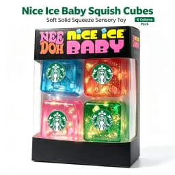 NeeDoh Super Solid Squish Glitter Jelly Cube Fidget Toy, 2 Styles Stress Relief Sensory Squeeze Toy for Adults Teens Squishy Toy