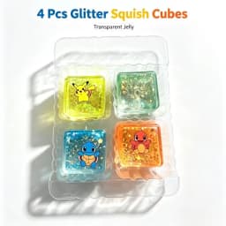 NeeDoh Super Solid Squish Glitter Jelly Cube Fidget Toy, 2 Styles Stress Relief Sensory Squeeze Toy for Adults Teens Squishy Toy