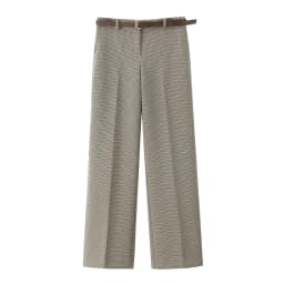 DUOPERI Women Plaid Straight Pants With Belt High Waist Full Length Casual Female Chic Lady Trousers