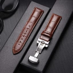 Soft Leather Watchband Replacement Wrist Belt Straps 12/13/14/15/16/17/18/19/20/21/22/23/24mm Butterfly Clasp Universal Bracelet