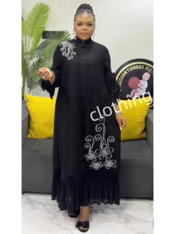 ANLAN Fashion Print Pleated Long Dress Women Lapel Floral Sleeves Design Single Breasted A-line Dresses 2025 Summer New 5AN6018