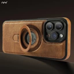 For iPhone 16 Pro Max Luxury Cortex Leather Magsafe Magnetic Stand Holder Phone Case For iPhone 13 14 15 Plus 17 18 Back Cover