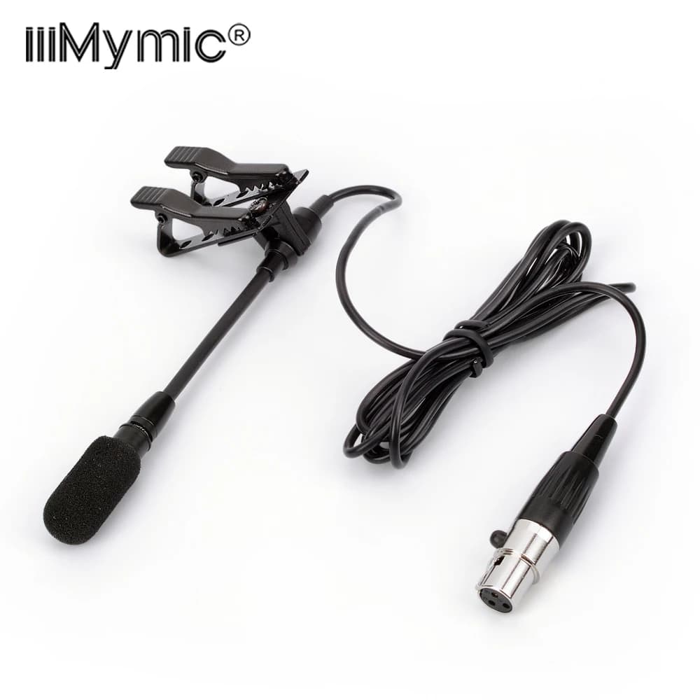 Adjust the Angle !! Lavalier Lapel Condenser Microphone Metal Double Clip 3 Pin Mic for AKG Wireless Transmitter 3Pin XLR TA3F