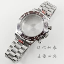 VK63 40mm Daytona Black Bezel Presidential Bracelet Watch Case Sapphire Glass Watch Accessories for VK63 VK64 Quartz Movement