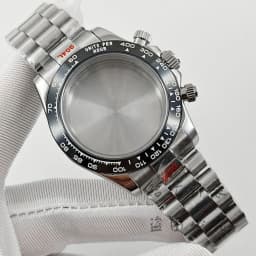 VK63 40mm Daytona Black Bezel Presidential Bracelet Watch Case Sapphire Glass Watch Accessories for VK63 VK64 Quartz Movement