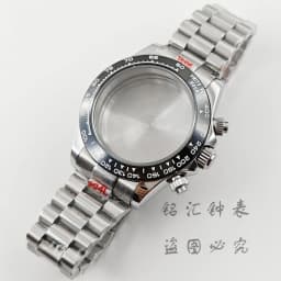 VK63 40mm Daytona Black Bezel Presidential Bracelet Watch Case Sapphire Glass Watch Accessories for VK63 VK64 Quartz Movement