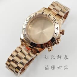 VK63 40mm Daytona Black Bezel Presidential Bracelet Watch Case Sapphire Glass Watch Accessories for VK63 VK64 Quartz Movement