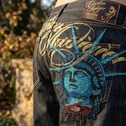 Y2k Statue of liberty Diamonds Jeans Casual Denim Pants High Waist Straight Wide Leg Jeans Harajuku Vintage 2000s Women Clothing