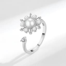 Anti-Stress And Anxiety Ring For Women Plant Flower Gold Colour Rotate Freely Fidget Metal Spinner Adjustable Open Rings Anillo
