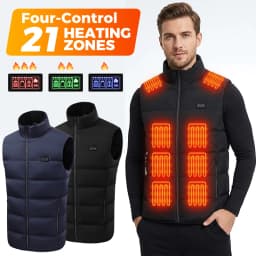 Electric Heated Vest 21 Heating Areas Full Body Warm USB Power Bank 3 Levels Windproof Winter Motorcycle Skiing Coat Men Women