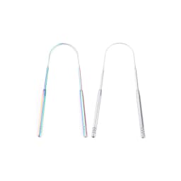 4Colors Stainless Steel Tongue Scraper Metal Tongue Fresh Breath Cleaning Coated Toothbrush Oral Hygiene Scrapper Cleaning Tools