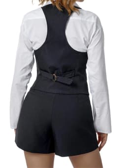 Women Waistcoat Vintage Sleeveless V Neck Button Down Vest Blazer Fashion Top