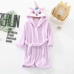 Kids Coral Velvet Bathrobe Baby Girls Boy Cartoon Fleece Pajamas Children Soft Bath Robe Nightgown Teenager Toddler Clothing