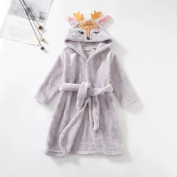 Kids Coral Velvet Bathrobe Baby Girls Boy Cartoon Fleece Pajamas Children Soft Bath Robe Nightgown Teenager Toddler Clothing