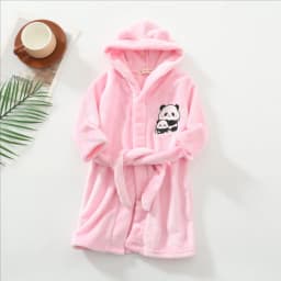 Kids Coral Velvet Bathrobe Baby Girls Boy Cartoon Fleece Pajamas Children Soft Bath Robe Nightgown Teenager Toddler Clothing