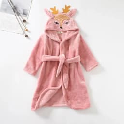 Kids Coral Velvet Bathrobe Baby Girls Boy Cartoon Fleece Pajamas Children Soft Bath Robe Nightgown Teenager Toddler Clothing