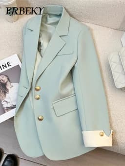 Blazer Woman Korean Fashion Spring Autumn New Solid Color Suit Jacket Leisure Temperament Senior Sense of Ladies Suit Streetwear