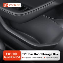 YZ For Tesla Model 3 Y Highland Juniper TPE Car Door Side Storage Organizer Tray Front Rear Accessory for Stowing & Tidying
