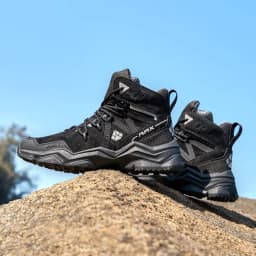 RAX Men Hiking Shoes Mid-top Waterproof Outdoor Sneaker Men Leather Trekking Boots Trail Camping Climbing Hunting Sneakers Women