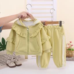 Baby Cute Casual Suits Children Comfortable Hooded Coat+Pants 2Pc Outfits Girls Spring Autumn Outdoor Versatile Daily Clothes