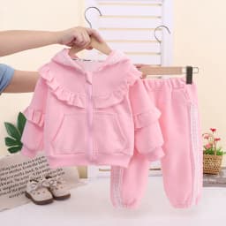 Baby Cute Casual Suits Children Comfortable Hooded Coat+Pants 2Pc Outfits Girls Spring Autumn Outdoor Versatile Daily Clothes