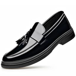 Patent Leather Mens Loafers Fashion Men‘s Casual Shoes Black Business Shoes Office Work Shoes Party Wedding Formal Dress Shoes