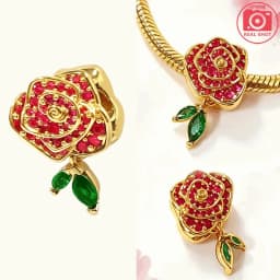 925 Silver Golden Zircon Love Rose Heart Letter Love Key Floral Charms Beads Fit Bracelet Pendant DIY Jewelry for Women Gift