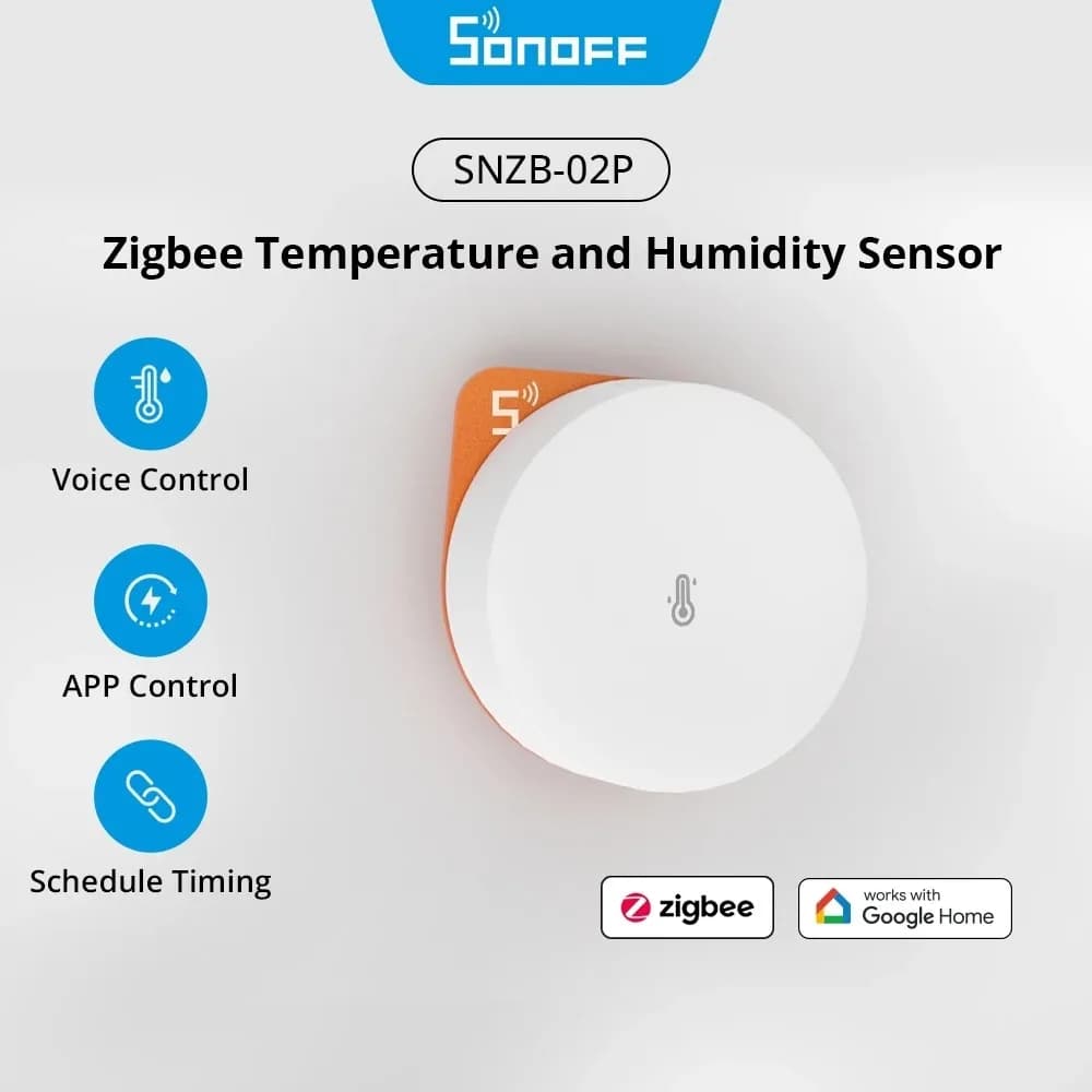 SONOFF SNZB 02P EWeLink Smart Home Gadgets ZigBee Temperature Sensor Humidity Detector Thermometer Alexa Google Assistant Yandex
