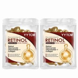 Retinol Firming Facial Moisturizing Essence Capsules, Retinol Facial Essence, Contains Hydrolyzed Collagen, Niacinamide, Deep Moisturizing (0.5Gx30 Capsules)/Bag-1 Bag