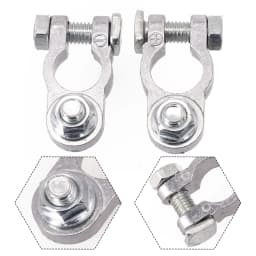 1 Pair Battery Terminal Clamp Zinc Alloy Positive & Negative Pole Auto Car Screw Connector Car Battery Terminal Clamp