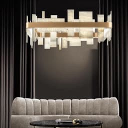 Shards Of Life Vintage Marble Collection LED Dimmable Chandelier Lighting Lustre Suspension Luminaire Lampen For Living Room