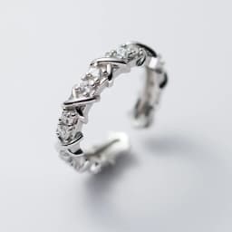 YIZIZIAI Female Luxury Micro Pave Zircon Bandages X-shape Ring for Women Wedding Band Rings for women Bridal Party Jewelry Gift