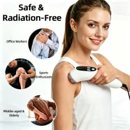 1MHz Handheld Ultrasound Physiotherapy Device Portable Body Massager with 3 Intensity Timer Settings for Muscle Relaxation