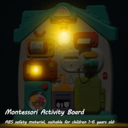 Baby Sensory Busy Board Montessori Toys Music Lights Switch Multifunction Travel Play Early Educational Activities Toy for Kids