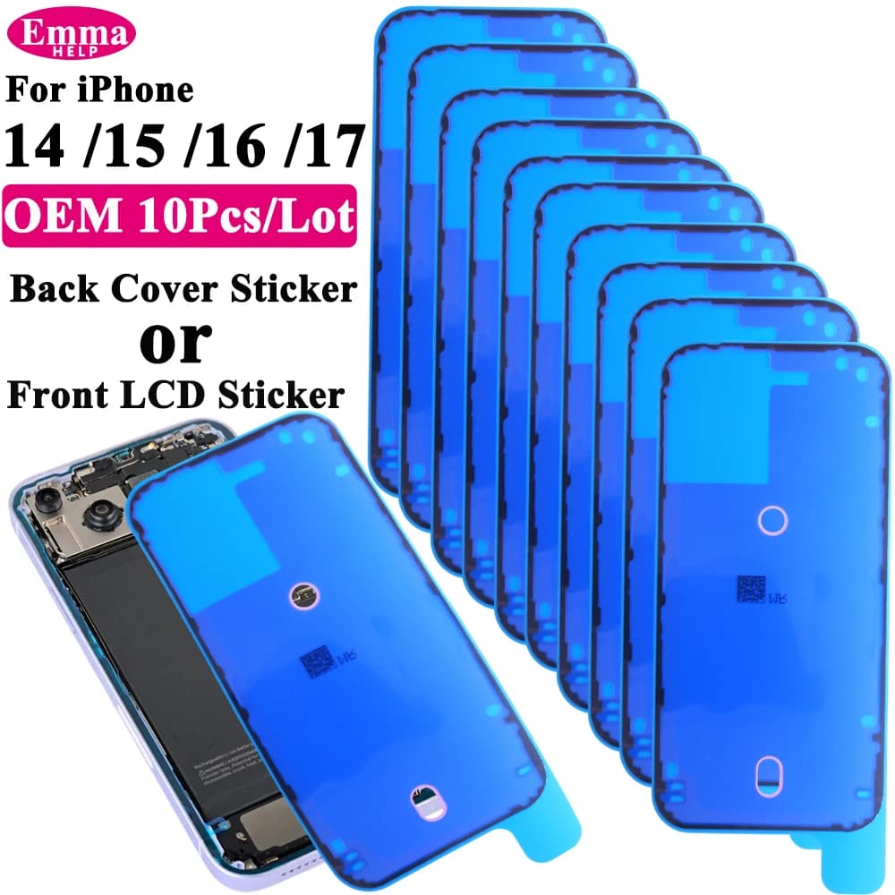 10pcs Waterproof Seal Sticker Back Cover Side For iPhone 16 Plus 15 Pro Max 14 17E Front LCD Display Adhesive Glue