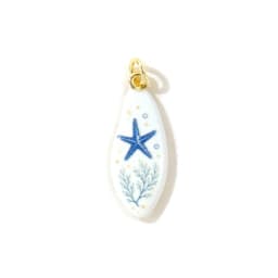 1pc New Ocean Jewelry Turtles Seahorses Drop Charms 18K Gold Plated Blue Double-sided Enamel Printed Brass Pendant DIY Jewelry