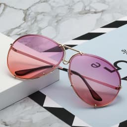 2025 New Fashion Pilot Sunglasses Women Oversized Luxury Sun Glasses For Female Cool Mirror Vintage Lady Gradient Shades UV400