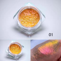 1Jar Polarized Chrome Nail Powder Chameleon Pigment Powder Pearl Luster Dual Color Magic Mirror Powder for Nail Art Decoration*@
