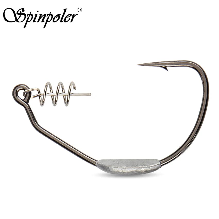 Spinpoler Raptor Weighted Swimbait Hooks 5/0 7/0 10/0 Twistlock Centering Pin Spring High Carbon Steel Weedless Fishing Hooks