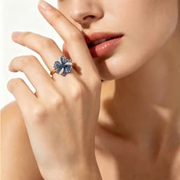 SANTUZZA 925 Sterling Silver Rings For Women Nature Inspired Party Gifts Synthetic Blue Spinel Modern Elegance Fine Jewelry