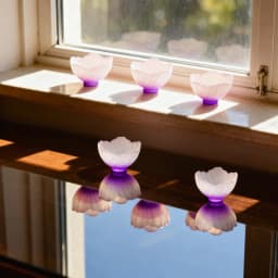 4 Pieces Glazed Glass Frosted Pink Sakura Japanese Teacup, Pink Glazed Lady, Household Flower Teacup, Tea Cup, Petal Cup