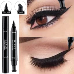 Double Head Quick Drying Liquid Eyeliner Pen Black Triangle Eye Liner Stamp Eyeliner Waterproof Liquid Eye Liner Pencil Cosmetic