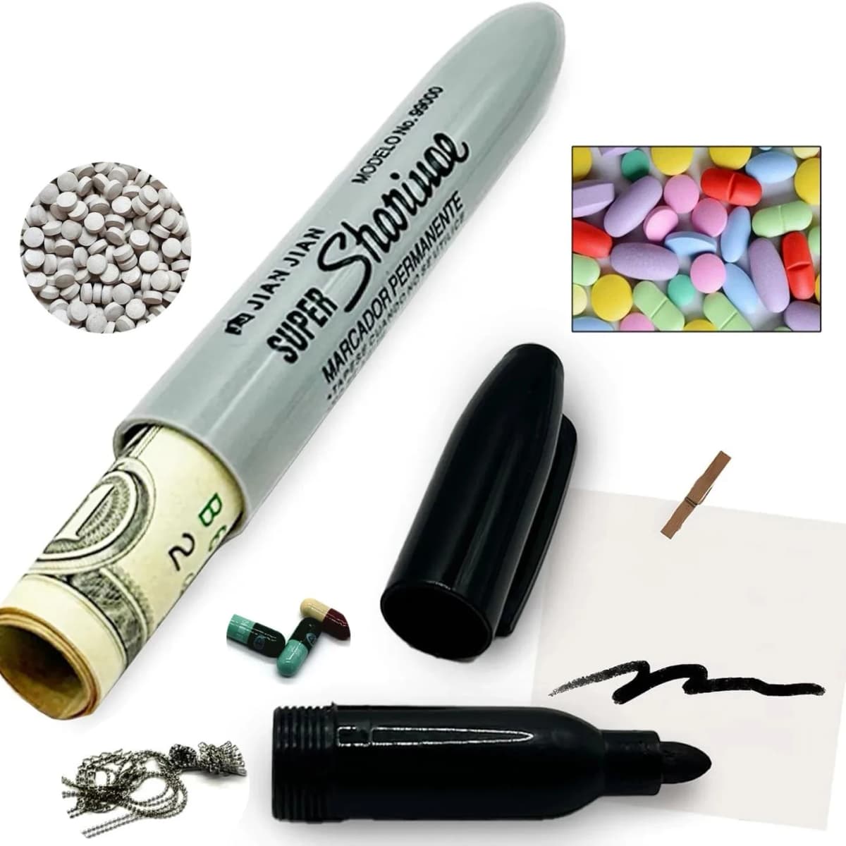 Creative Sight Secret Marker Pen Mini Hidden Safe Diversion Storage For Home Office Travel Hide Necklace Money Small Valuables
