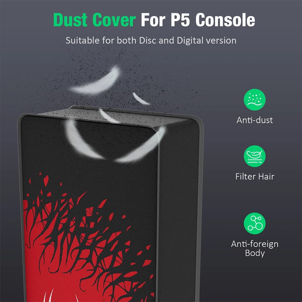 Console Protective Cover Waterproof Dust Proof Cover Precision Cut Dustproof Protector for Playstation 5 Disc/Digital Version