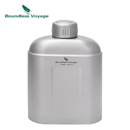 Boundless Voyage Titanium Bottle with Carry Bag 1.1L Open Flame Heating Canteen Camping Leakproof Drinkware for Hiking Ti3012D