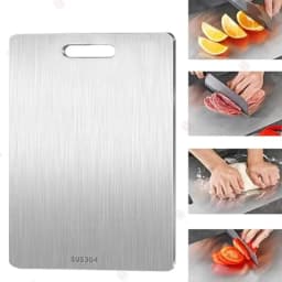 Cutting Boards for Kitchen Stainless Board 304 Steel Thickened Double Sided Food Grade Portable Fruit Meat Chopping